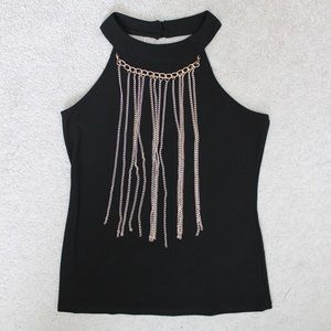 Halter with Drop Chain Detail